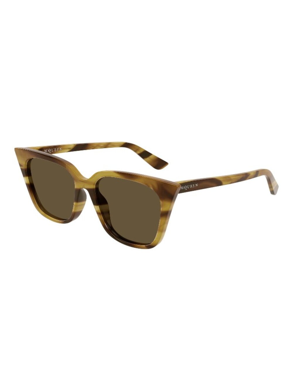 New Alexander McQueen Women's Sunglasses Havana Brown Lens Acetate Frame AM0556S